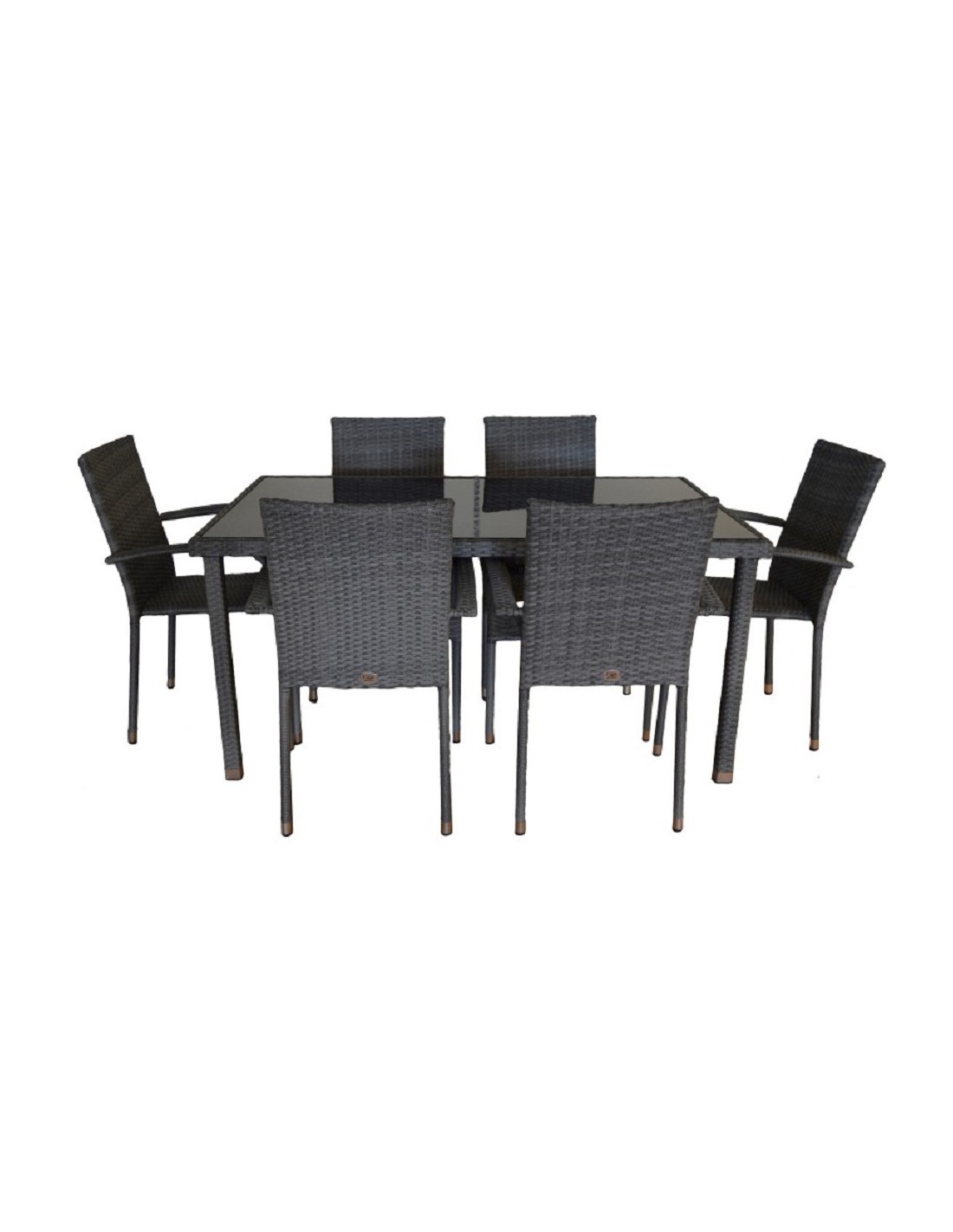 KieferGarden – Conjunto Set Muebles Jardín y Terraza, 6 plazas, Gris