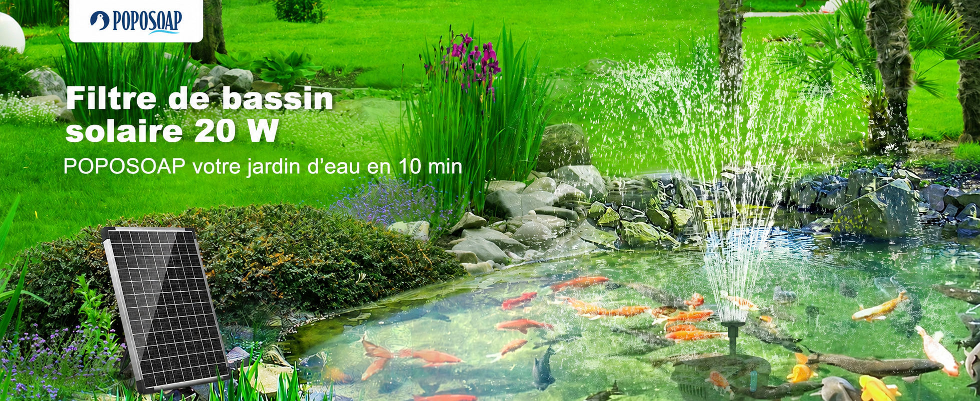 Filtre de bassin solaire POPOSOAP 20W