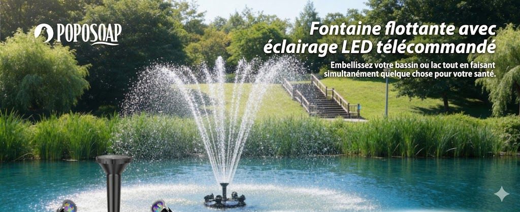 Fontaine flottante POPOSOAP avec LED