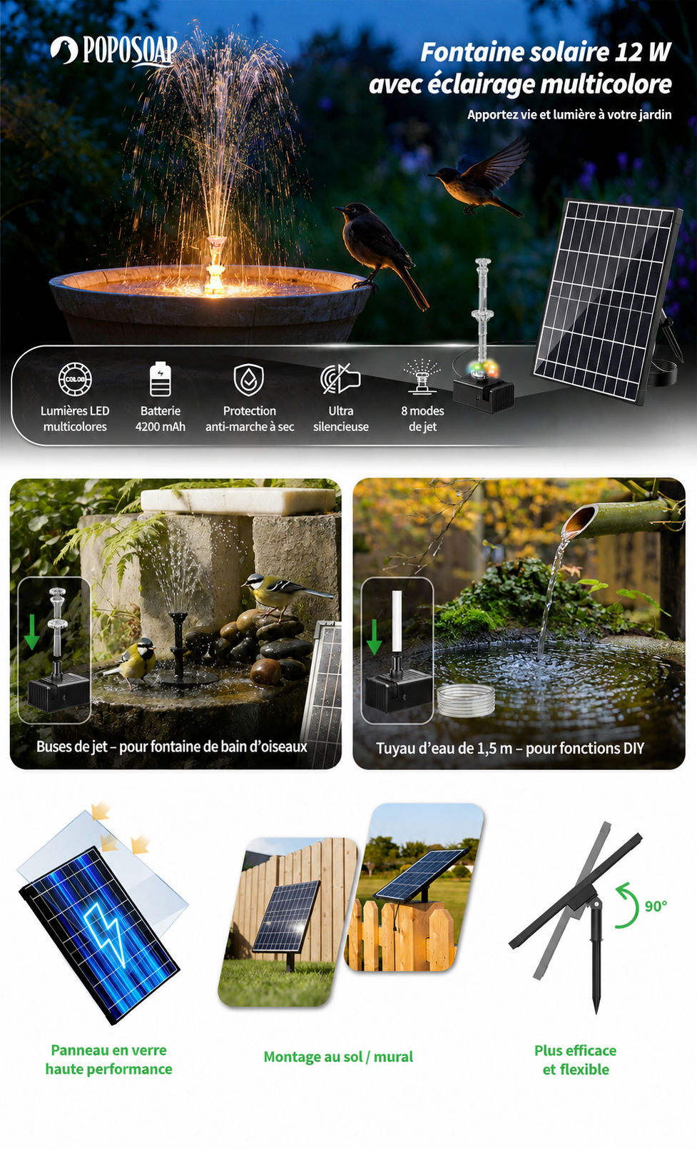Pompe solaire avec télécommande