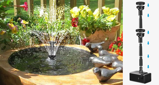 Fontaine solaire pour bassin et bain d’oiseaux
