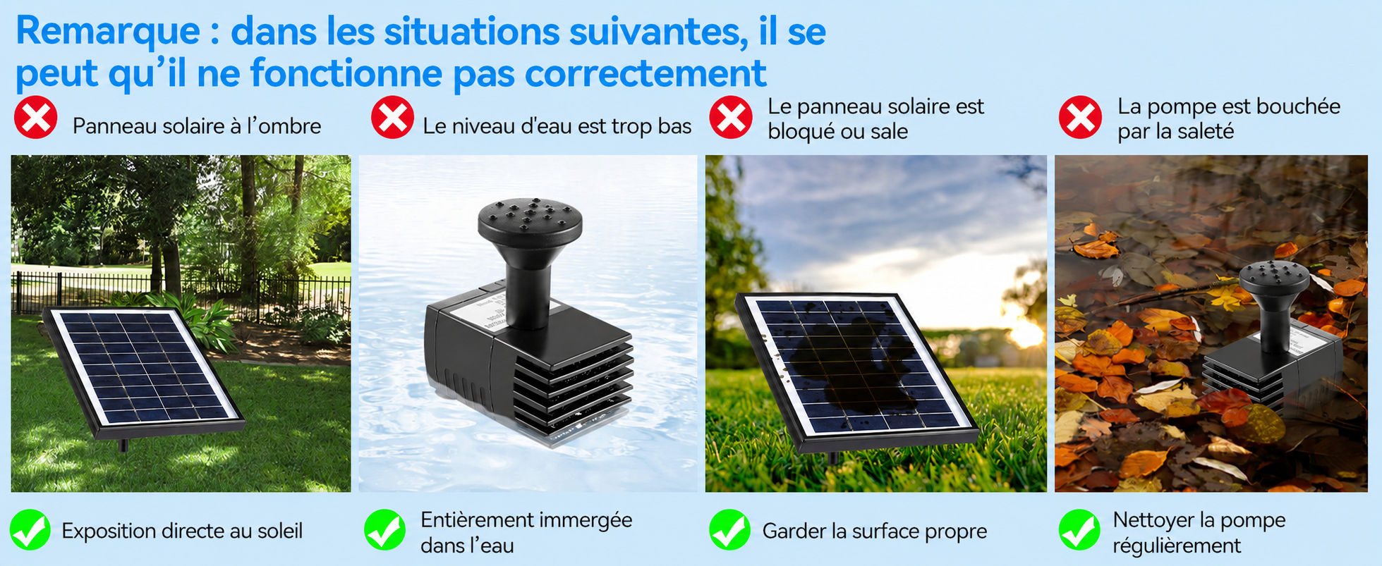 Conseils d’utilisation de la pompe solaire