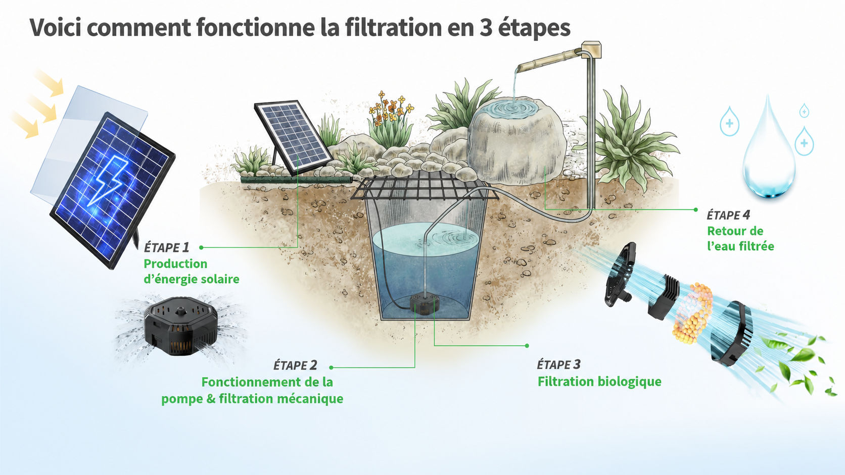 Circulation d’eau stable en journée