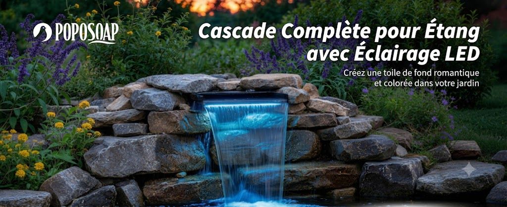 Cascade de bassin POPOSOAP avec LED