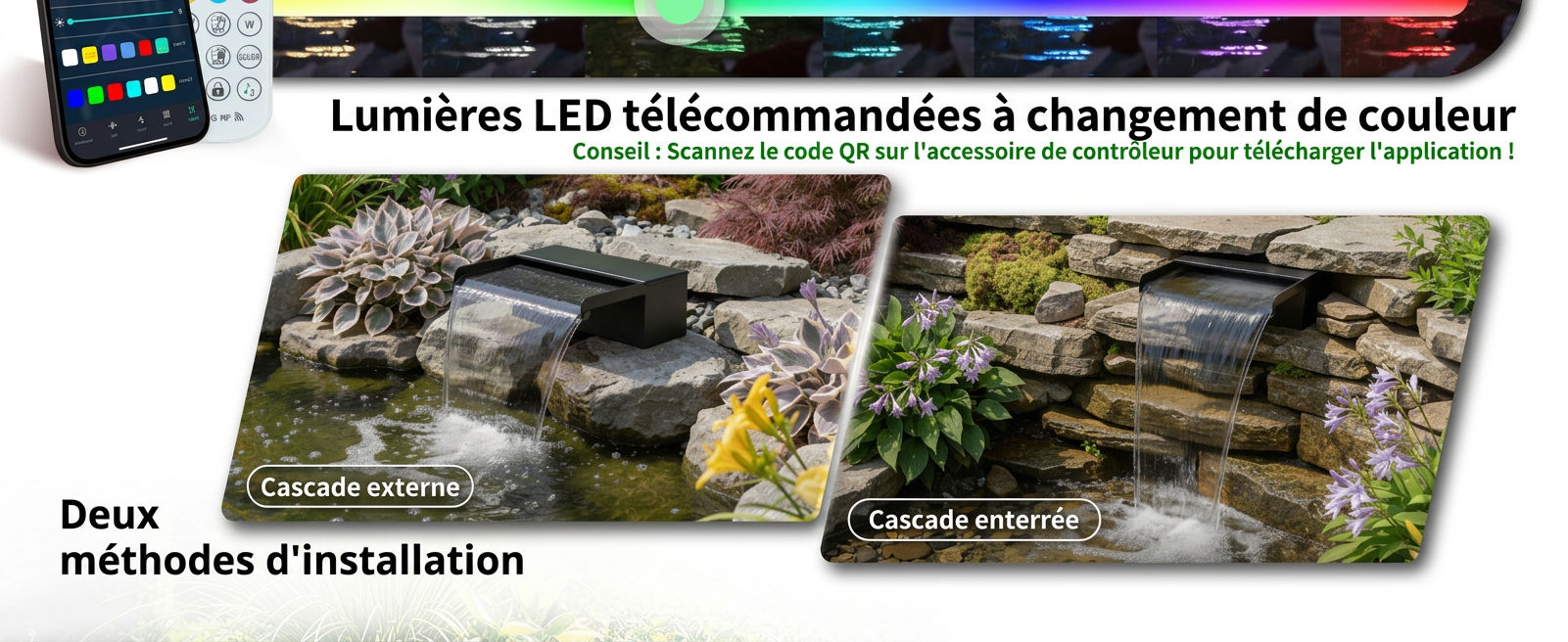 Éclairage LED multicolore