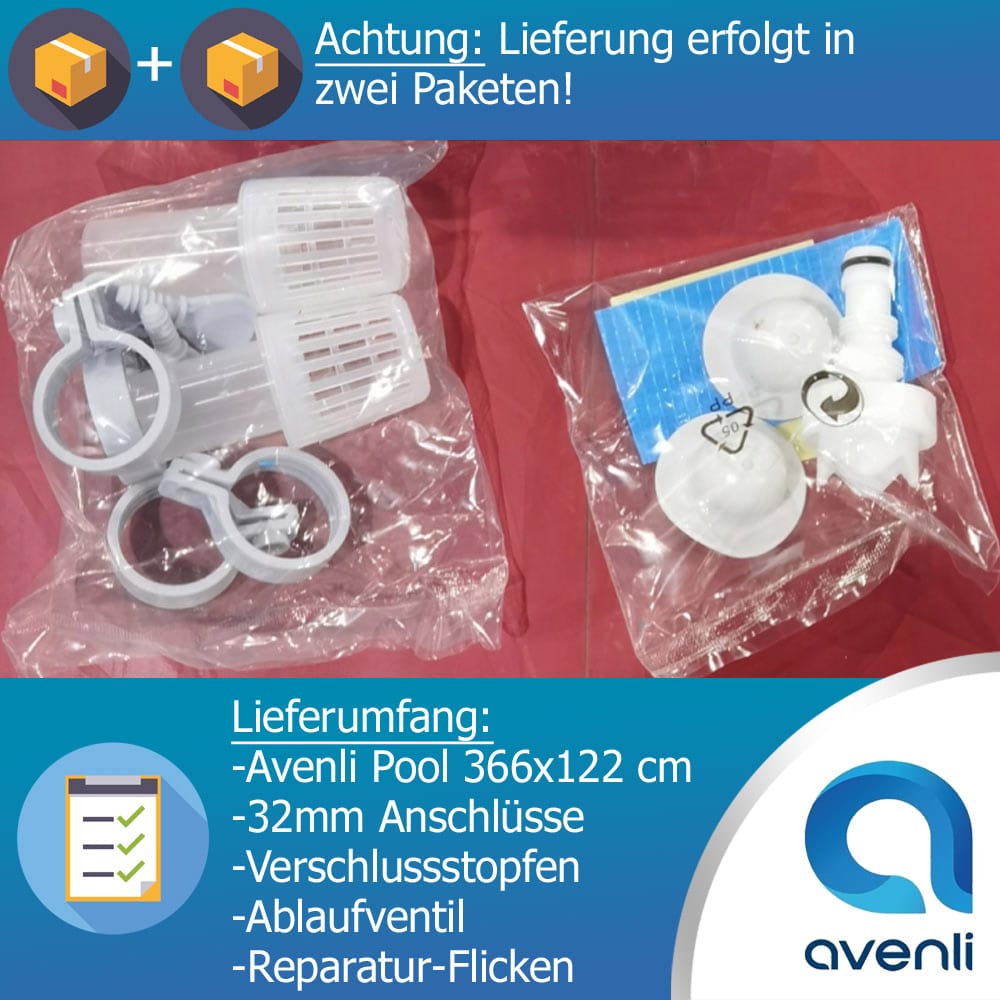 Anschlüsse für Avenli 366x122 Pool