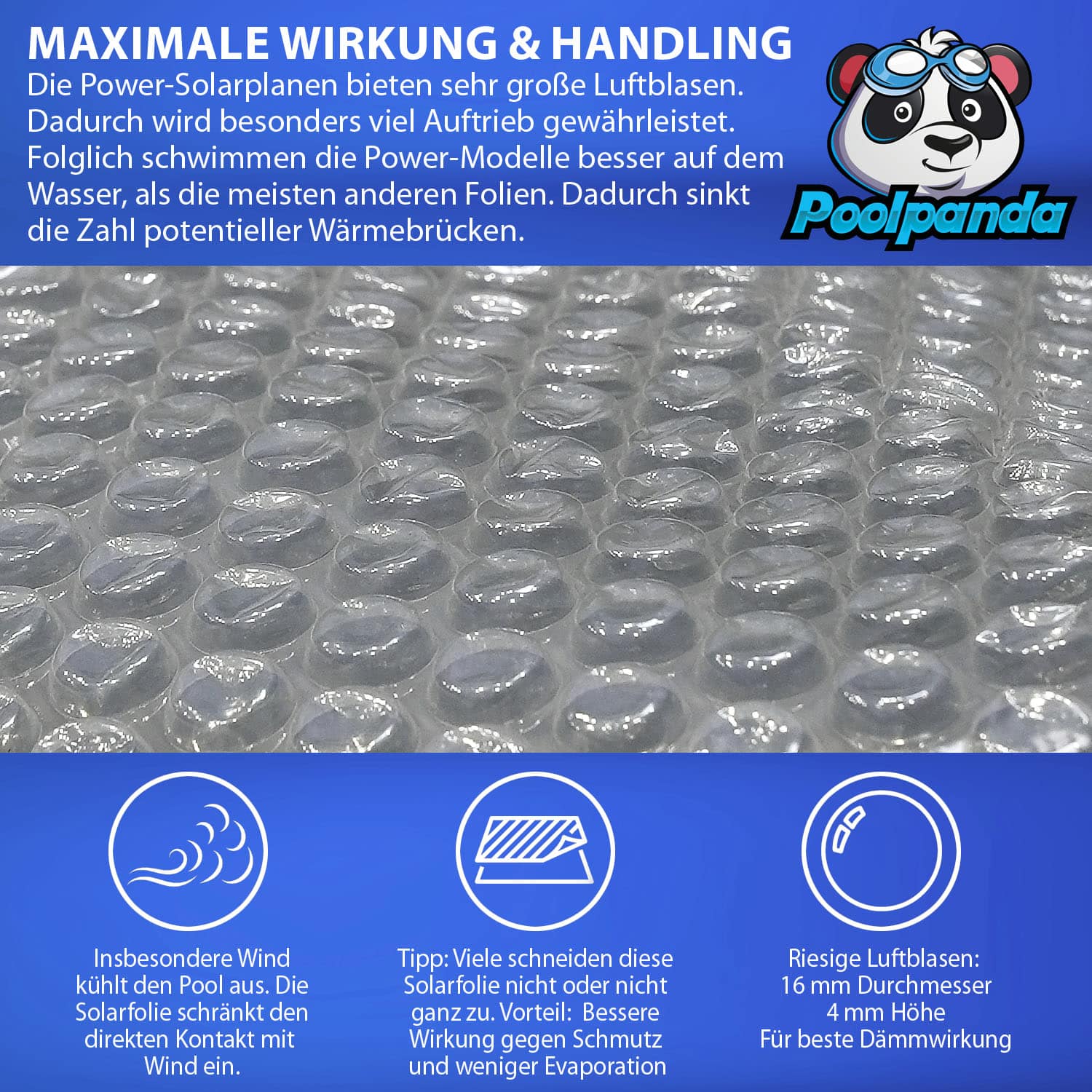 Poolpanda Power Solarfolie transparent Infografik