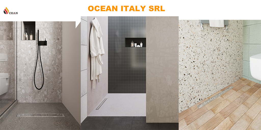 OCEAN ITALY Canalina Scarico Doccia Acciaio Inox 70cm Con Sifone 360&deg; Antiodore E Filtro Capelli