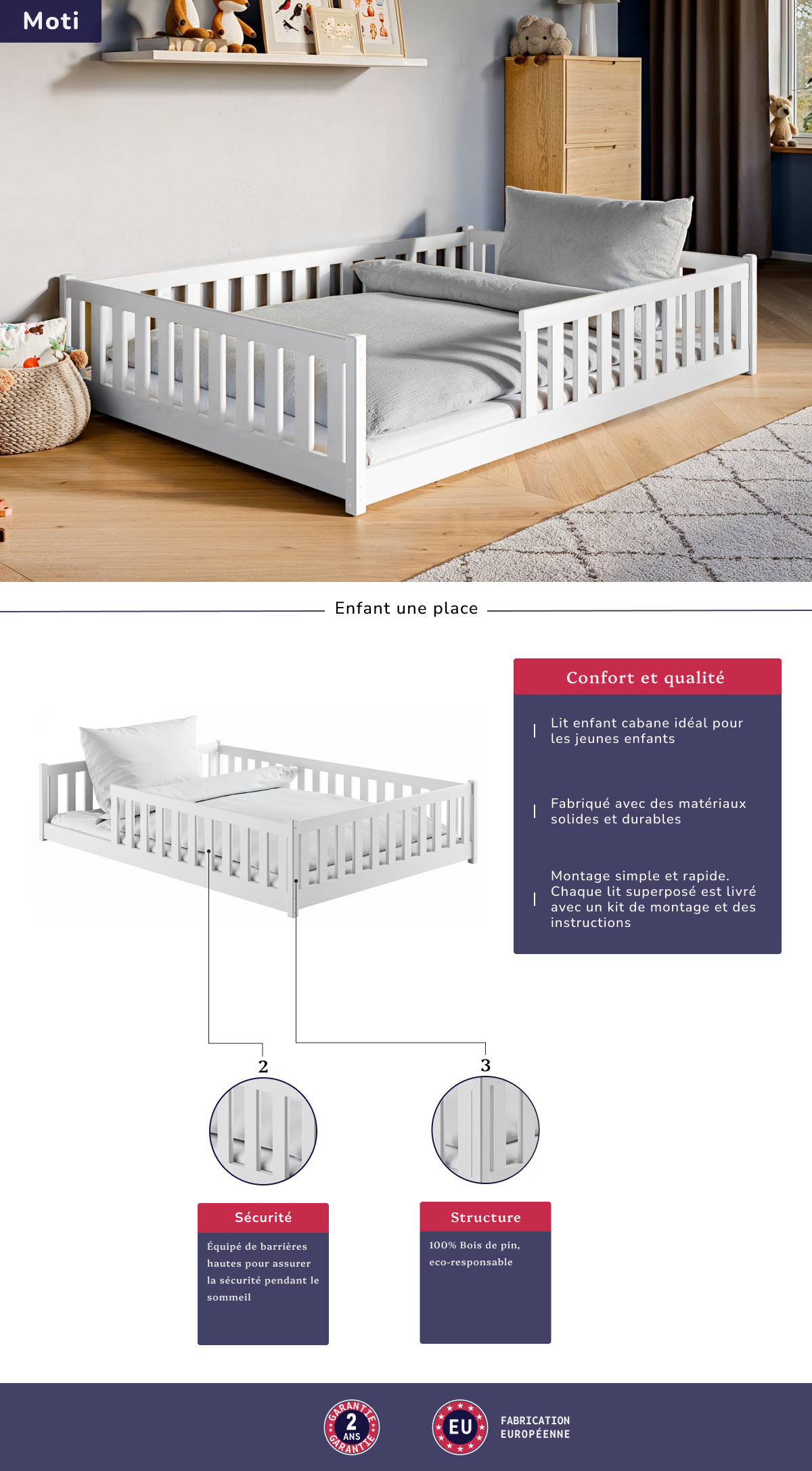 Image de la fiche technique du lit enfant Moti