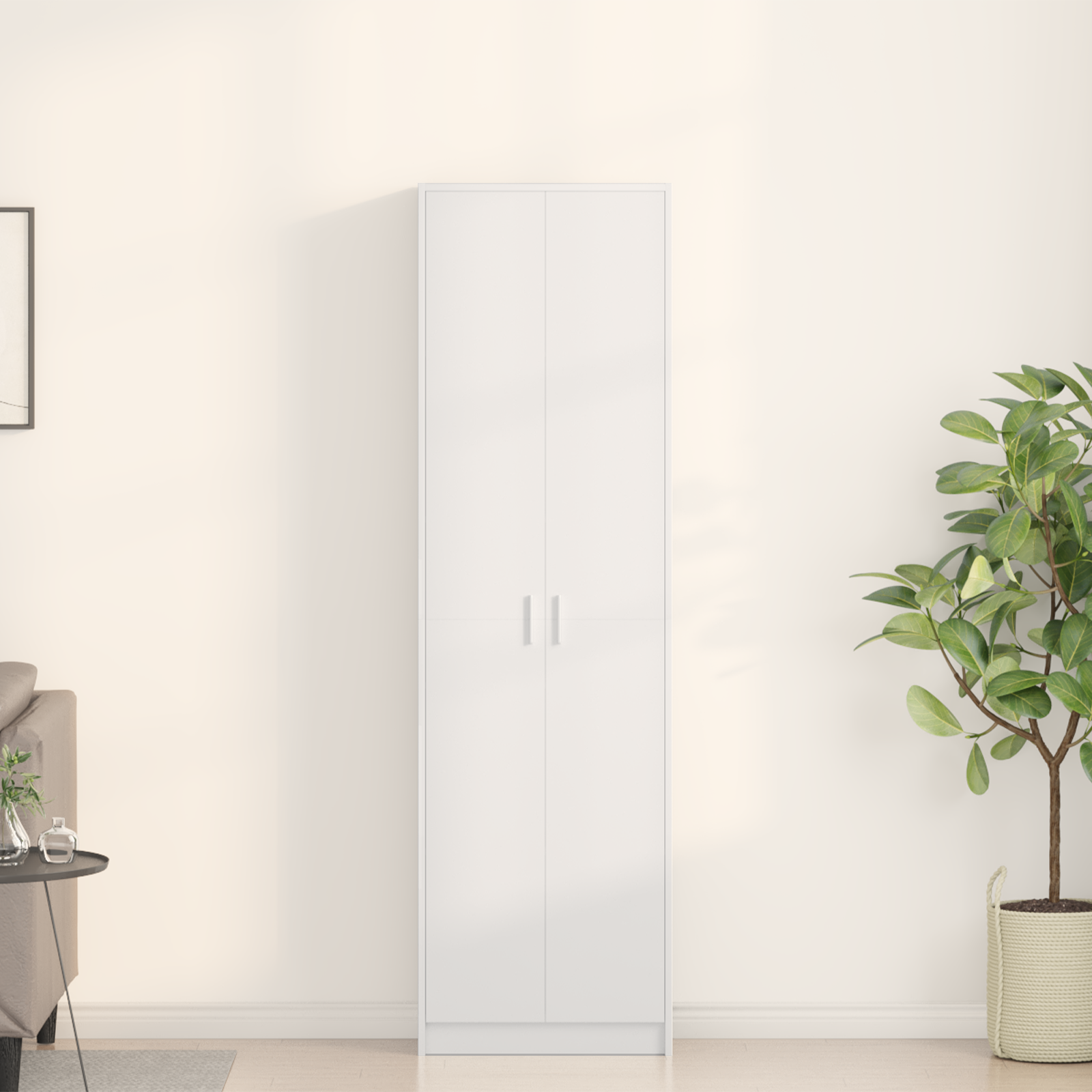 VidaXL Anta Per Armadio A Lamelle In Legno Di Pino Massello – Bianca, 99x29,5 Cm, Design Arieggiato, Porta Per Mobili E Cucine