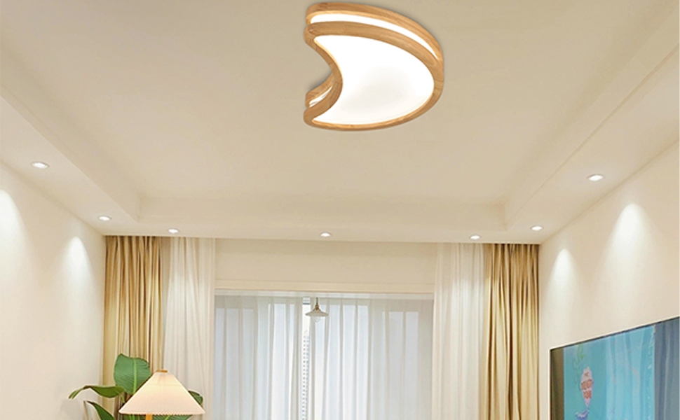 DAXGD Plafonnier LED Moderne 20W 2500Lm Courbe - Lumière Chaude 3000K Pour Intérieur