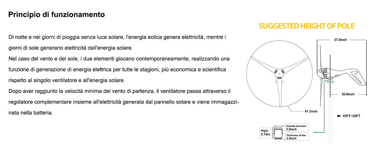 ECO-WORTHY Generatore Eolico Ibrido Da 400 W Che Carica Energia Eolica Con Controller Ibrido Home -Vendite VIDAXL || LEDVANCE || STEINEL