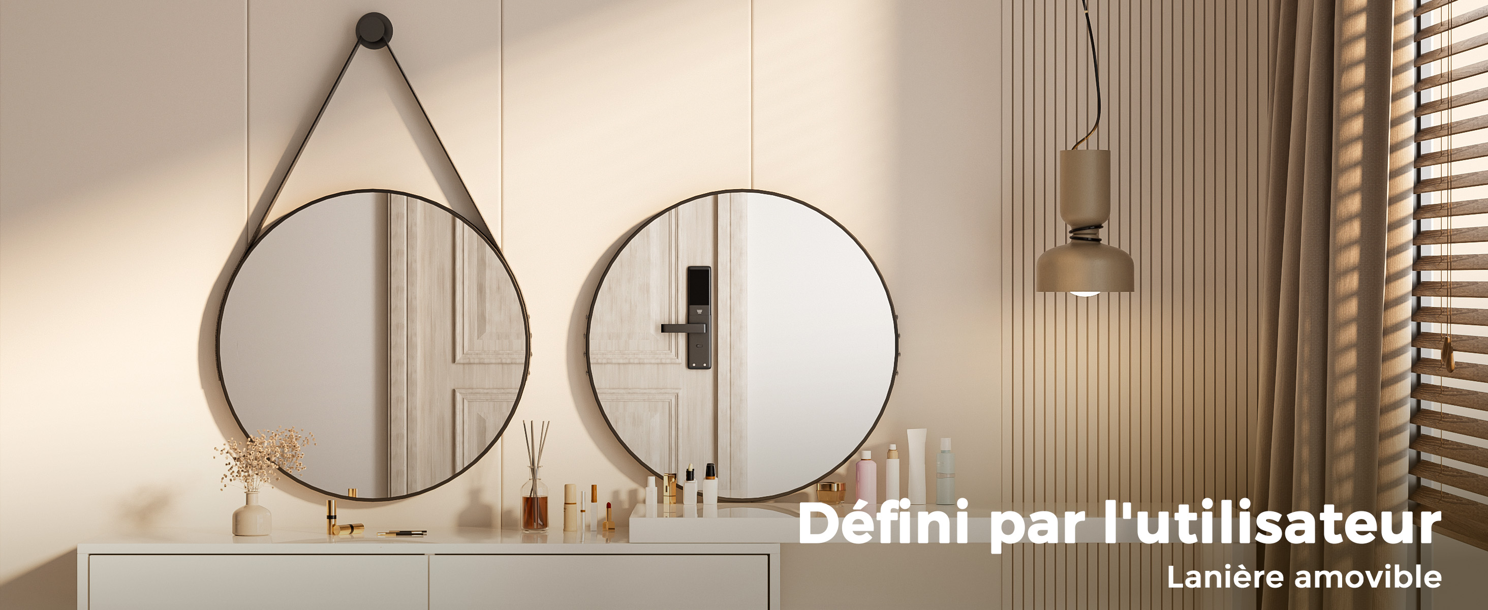 Miroir Mural Noir 80cm