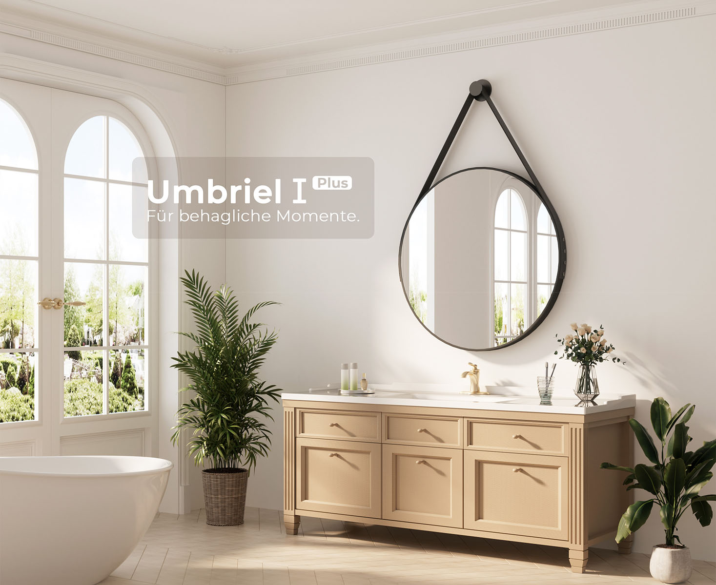 Miroir Mural Noir 80cm