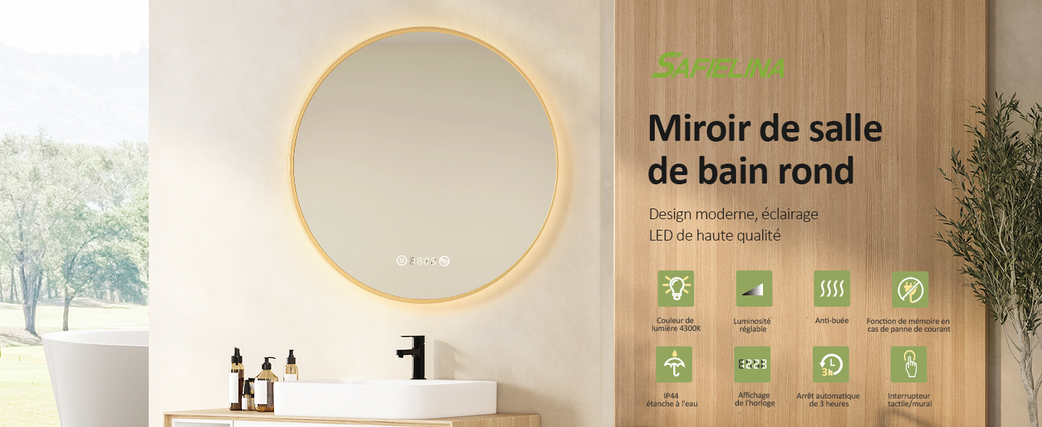 Miroir lumineux S'AFIELINA