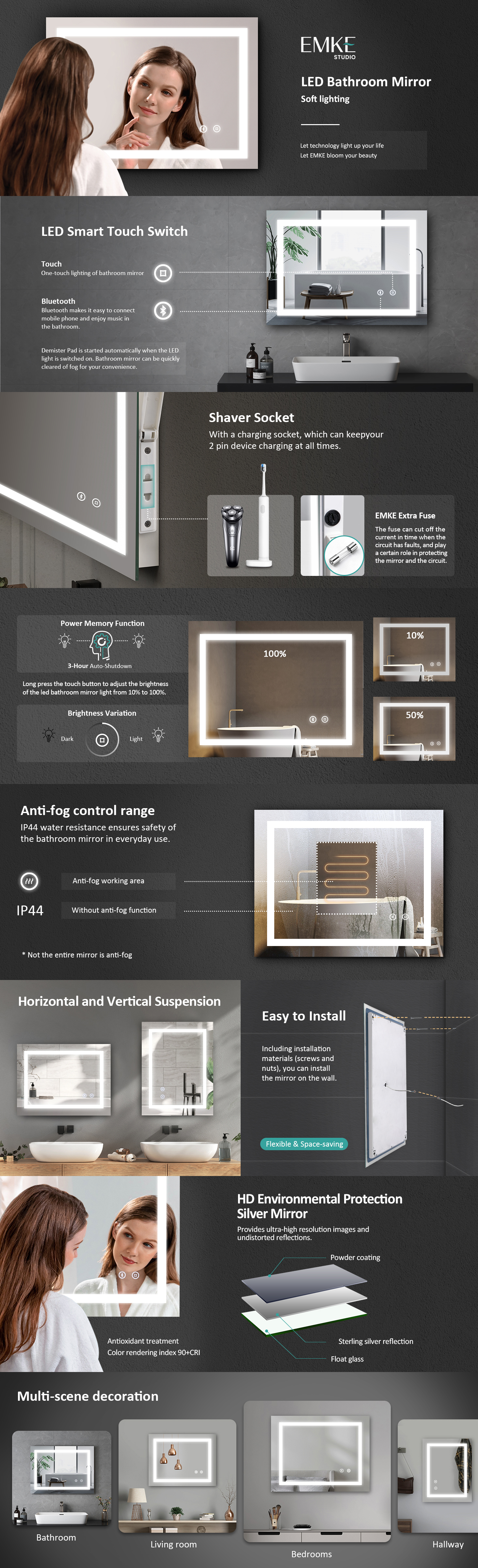 EMKE LED Bathroom Mirror
