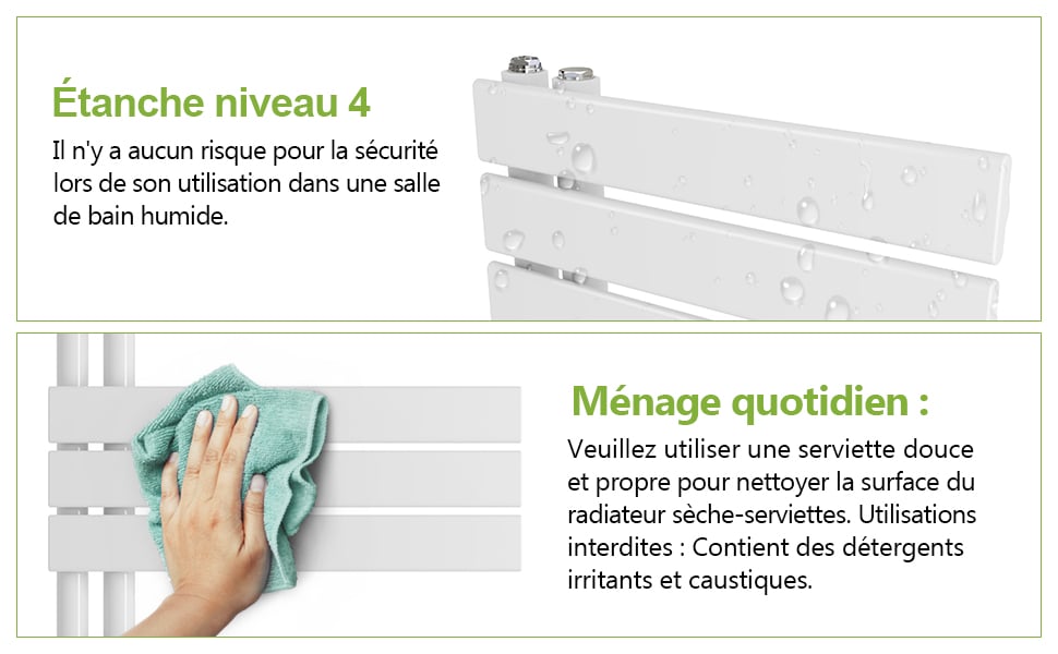 S'AFIELINA Sèche-serviettes Eau Chaude Radiateur Eau Chaude En Acier Anthracite 1599x600mm 958 Watt -Atlantic Magasin