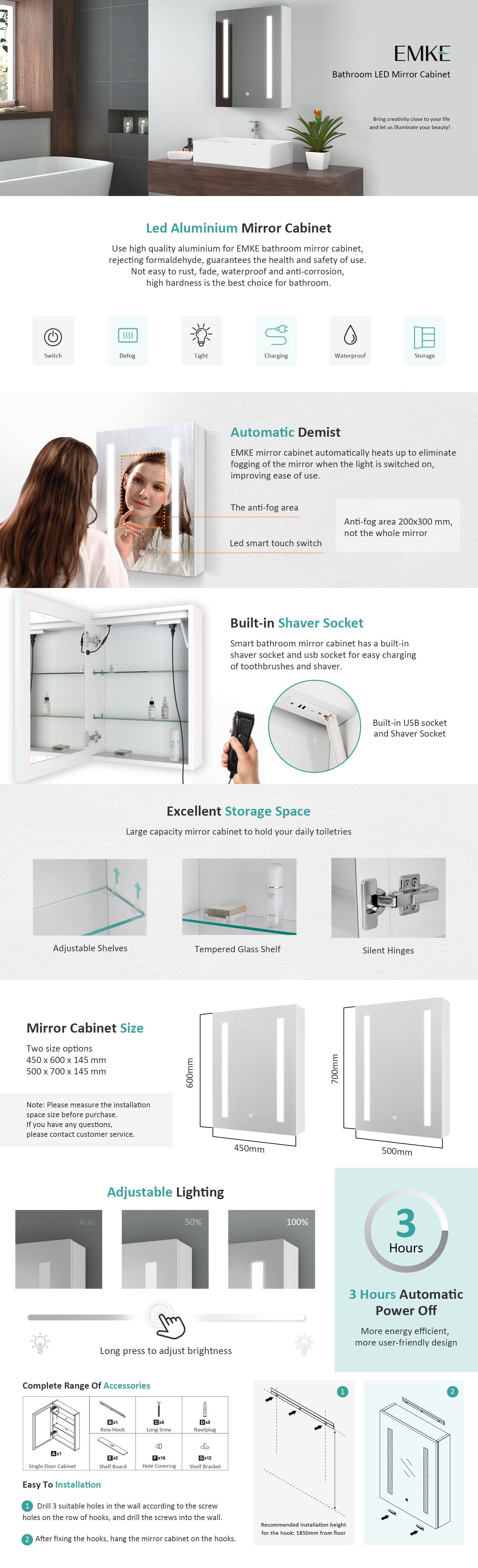 EMKE Bathroom Mirror Cabinet With LED Light Shaver Socket Wall Mounted Bathroom LED Mirror With Touch, Demister 450x600mm -Home Sale Shop AAHKMJXYDAFdJAOAIMEbOAch w4SKIVBZGirDEcZFmriXMm0 DhPSmxDGEb5B5327Iei195NR65lftiGSoKCA6AnuseY2 cD9xGzbMr9Xc3YFp9m0DgBkIuZYMCg 8KSNOWd1hrzqMLHrh35H5q3ms3Z
