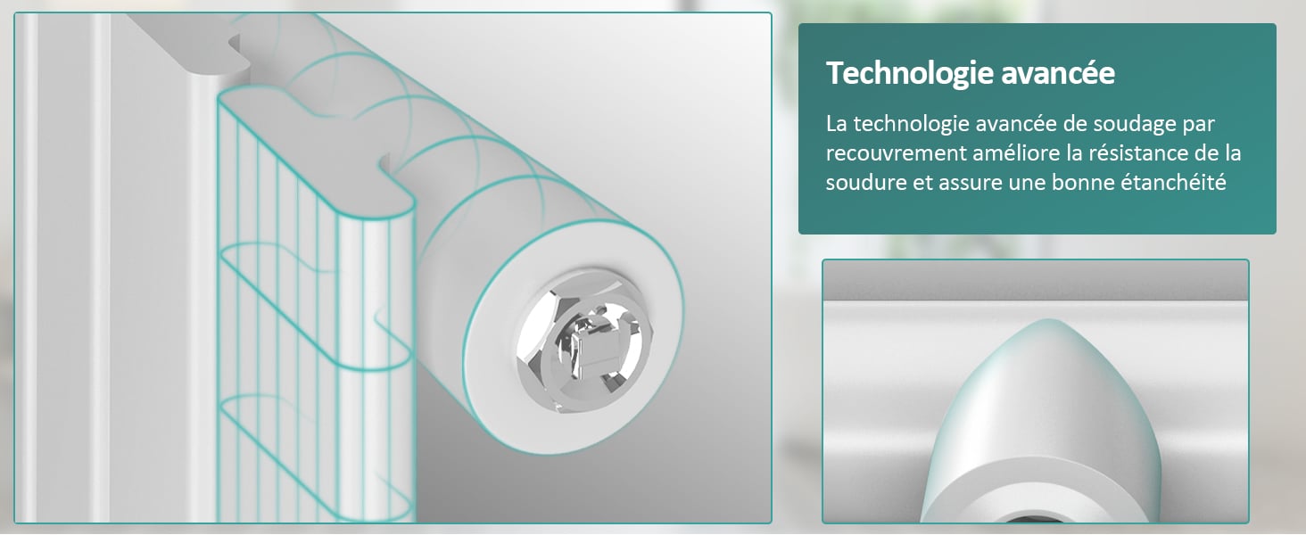 EMKE Radiateur Eau Chaude En Acier, 180x30cm, Tube Plat Vertical Monocouche, Convient Pour 8,4 M² Blanc 627W -Atlantic Magasin