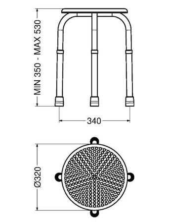 Sgabello tondo serie EASY Idral