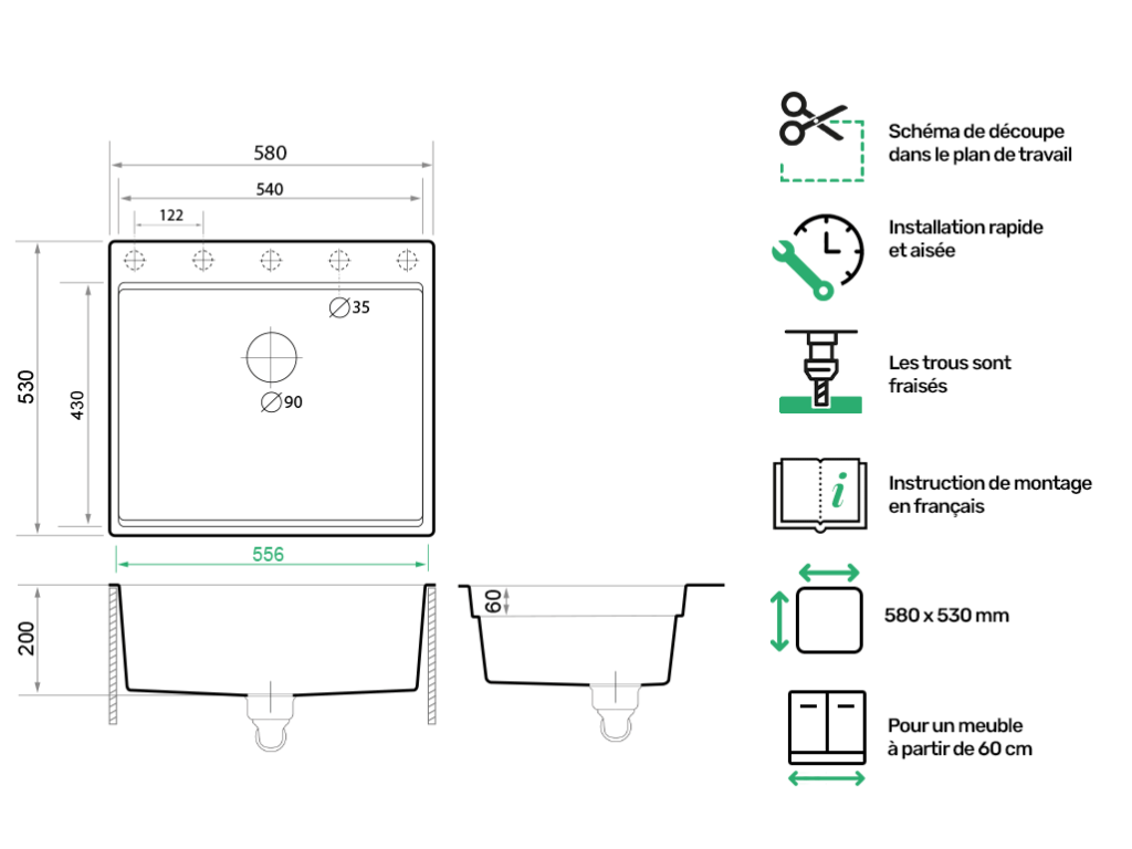 Evier Cuisine Beige, 58 X 53 Cm, Evier En Granit 1 Bac + Siphon Automatique, Evier A Encastrer De Primagran -Promos Gout Cuisine Boutique AAHKMJXYDAFdJAOAIMEbOAch y5VJsSag EfXZOKqNztT5 j KYfxQ5Esurszx GHX PH88yu4cha8Sl lGhuwYokYnH6Kq