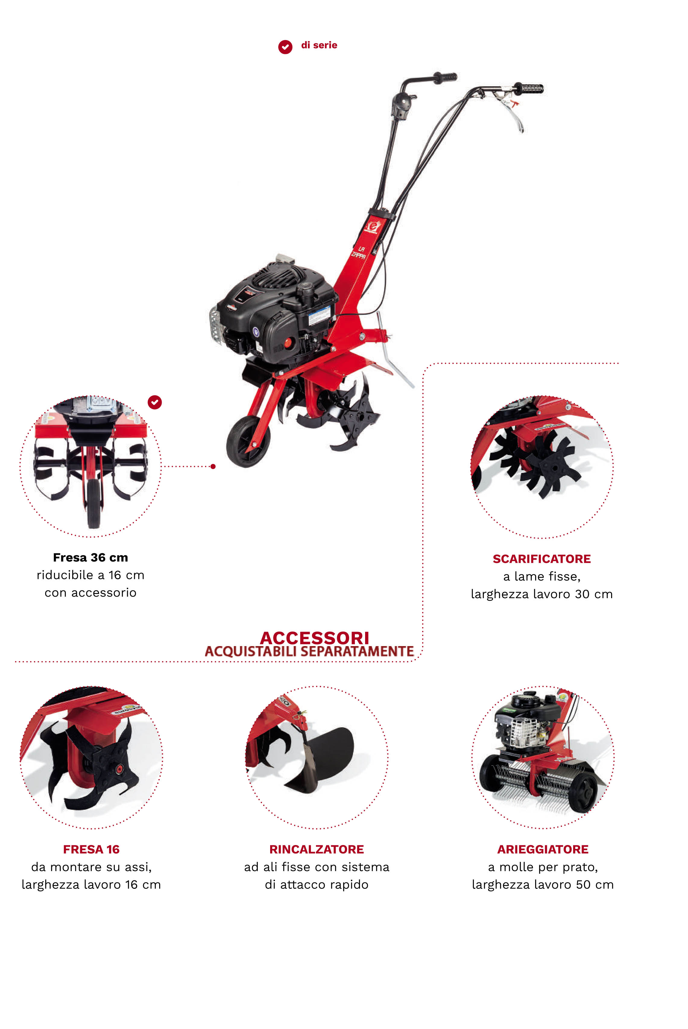 Motozappa La Zappa EUROSYSTEMS - Motore A Scoppio A Benzina RATO RV170 - Made In Italy -Negozio al dettaglio Piante Casa