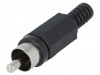 CC-006B | Enchufe; RCA; macho; con manguito; recto; para soldar; negro