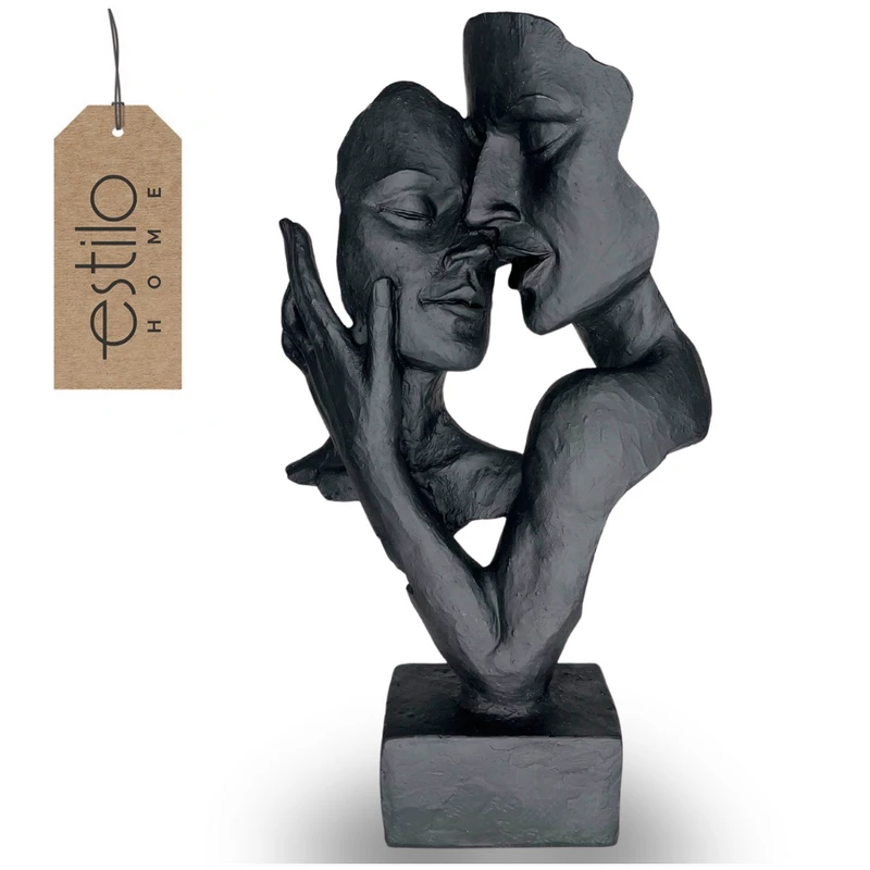 Figurka couple lovers white black modern sculpture anniversary gift