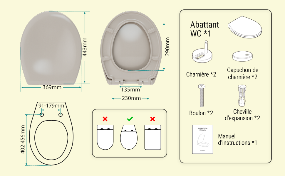 abattant wc clipsable