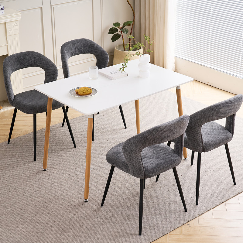 Conjunto de mesa rectangular y 4 sillas