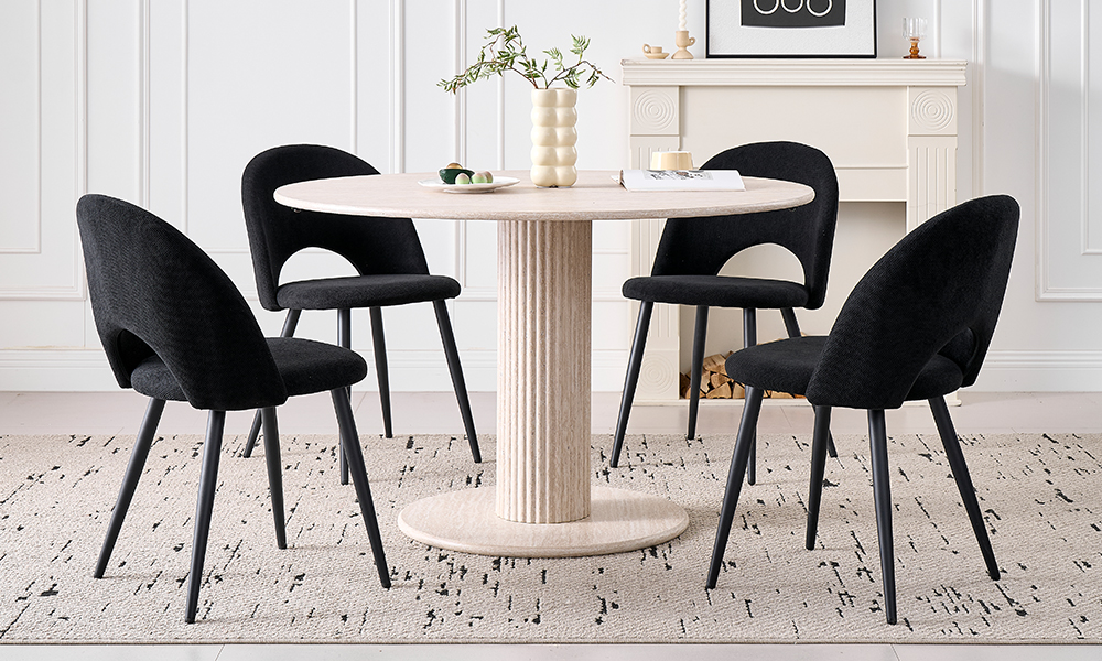 Chaise en velours rayé