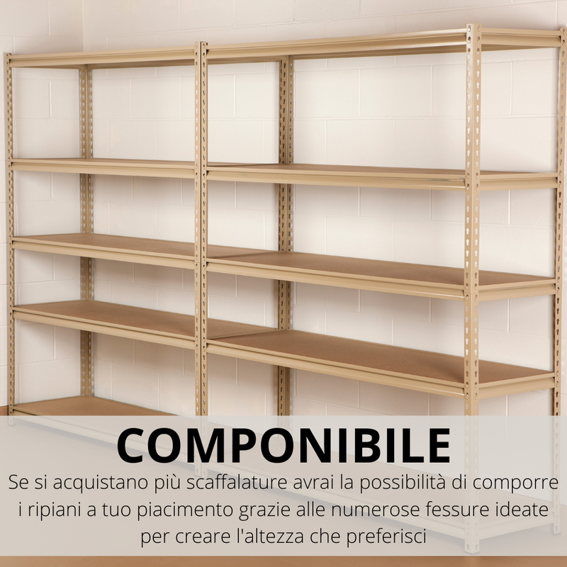 Scaffale 5 Ripiani Componibile Da 875kg Di Portata -Negozio al dettaglio VIDAXL || HOMCOM || Songmics