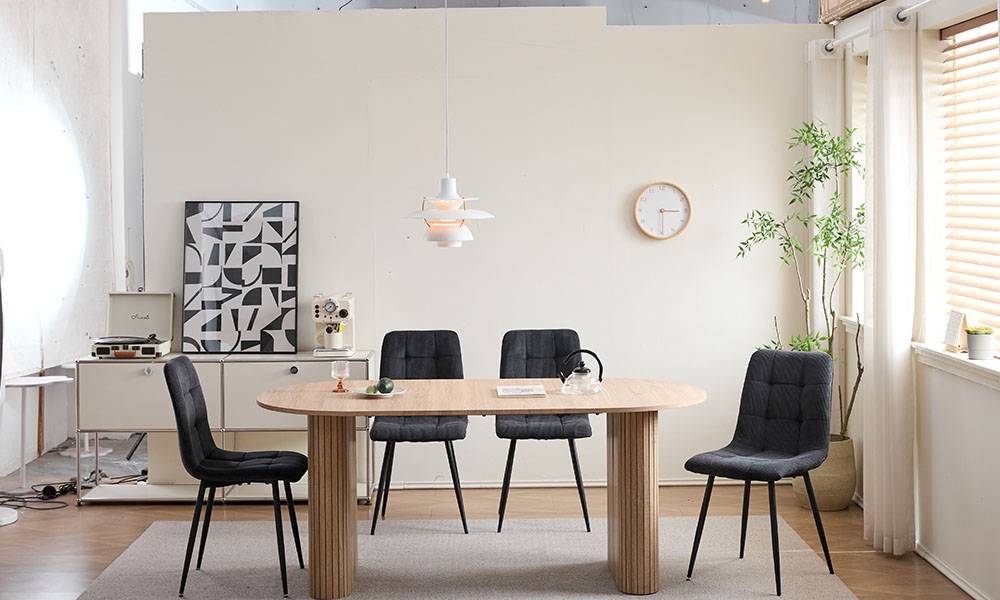 Silla de comedor vintage en terciopelo acanalado - Diseño