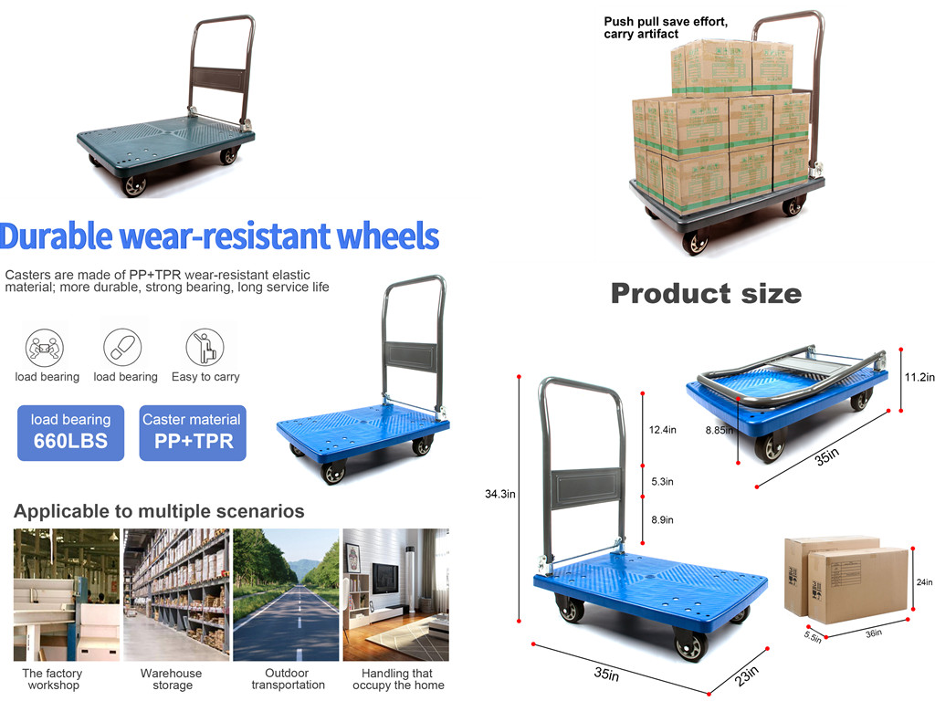 Chariot à Plate-Forme Pliable Chariot De Transport Avec Poignées, Capacité De Charge 290KG, Aide Au Transport Avec Roulettes Pivotantes, Chariot De Stockage Camionnette à Colis-Bleu -Stanleyfaco Magasin AAHKMJXYDAFdJAOAIMEbOAchaYtjpIZUujpRpTo0CnZOZTVwwlrWv iTCYS4iEncy2Olmpd5mQVfa4cFcP7C5D v