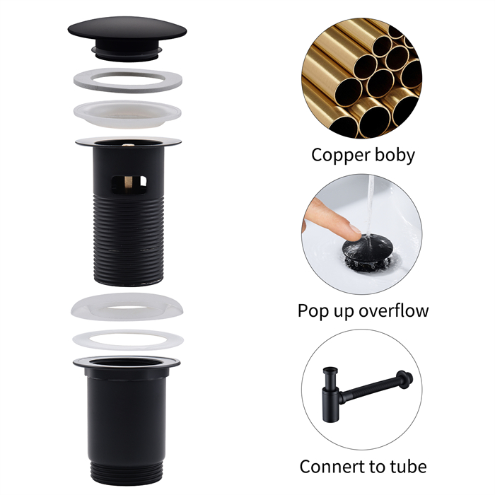 Scarico Per Lavello, Sistema Di Scarico Pop-up Con Tappo Per Lavello - Foto 11