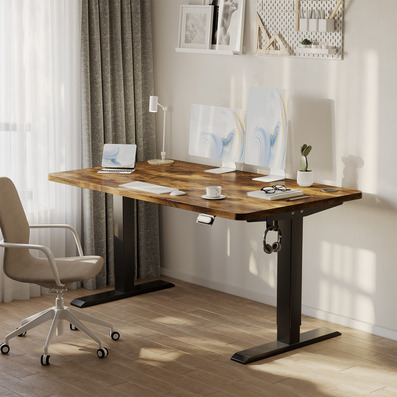 DEVAISE Bureau Assis Debout Électrique, Plateau Monobloc 120x60 Cm, Bureau Réglable En Hauteur Réglable De 72 à 120 Cm Avec Panneau Intelligent à 3 Mémoires Pour Télétravail, Blanc