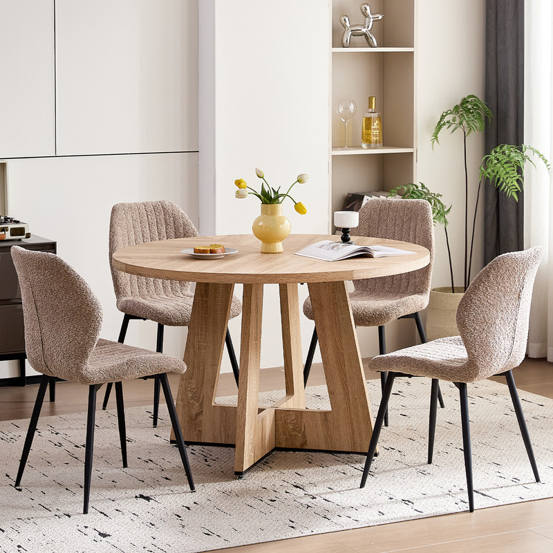 Table à manger ronde - vue d'ensemble