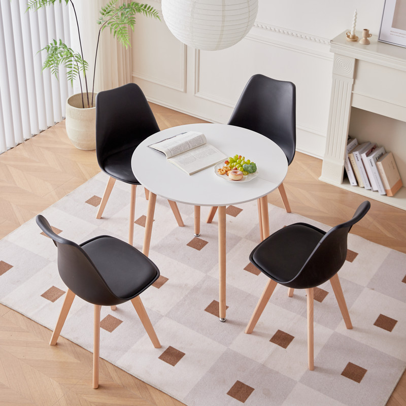 Ambiente comedor residencial con conjunto nórdico
