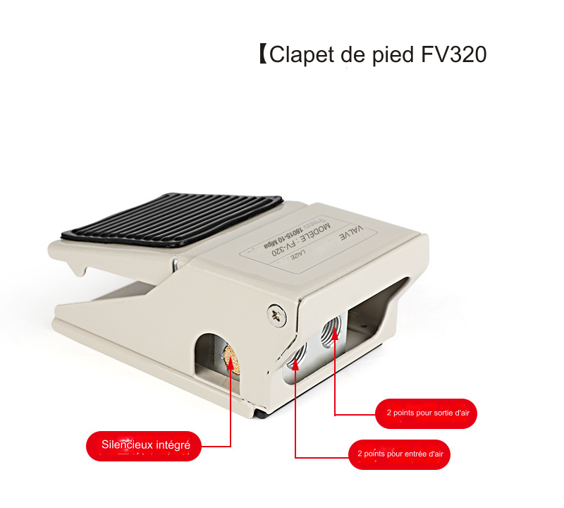 GKEEMARS Pneumatic Foot Pedal Valve FV-320 1/4" NPT Threaded Rubber