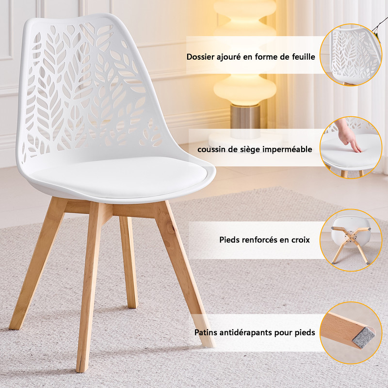 Silla diseño moderno - patas y tapones antideslizantes