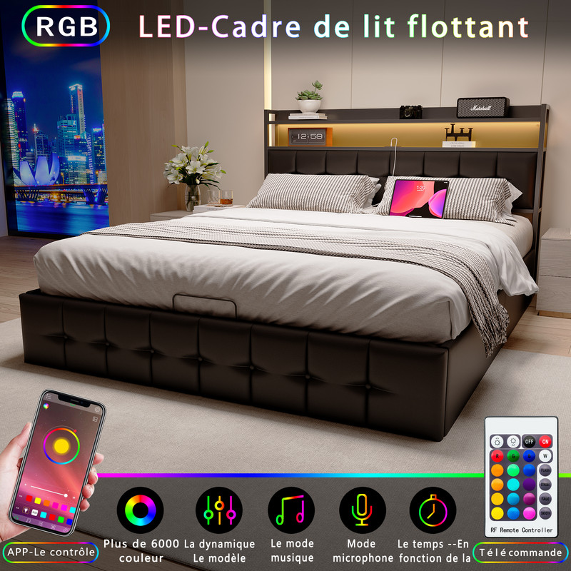 Lit coffre 160x200