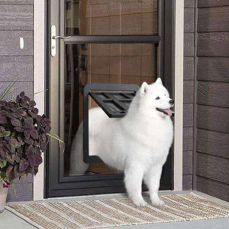 GABRIELLE Dog and Cat Flap Magnetic Pet Door Easy Installation Cat Door Mosquito Net 34 cm x 44 cm