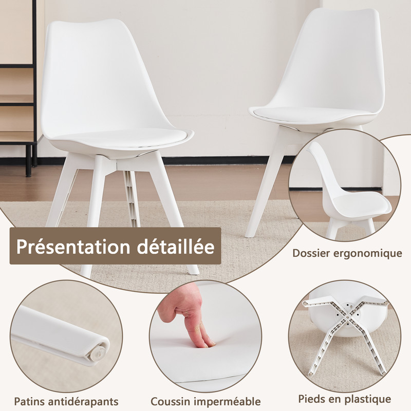 Chaise scandinave classique - pieds et patins antidérapants