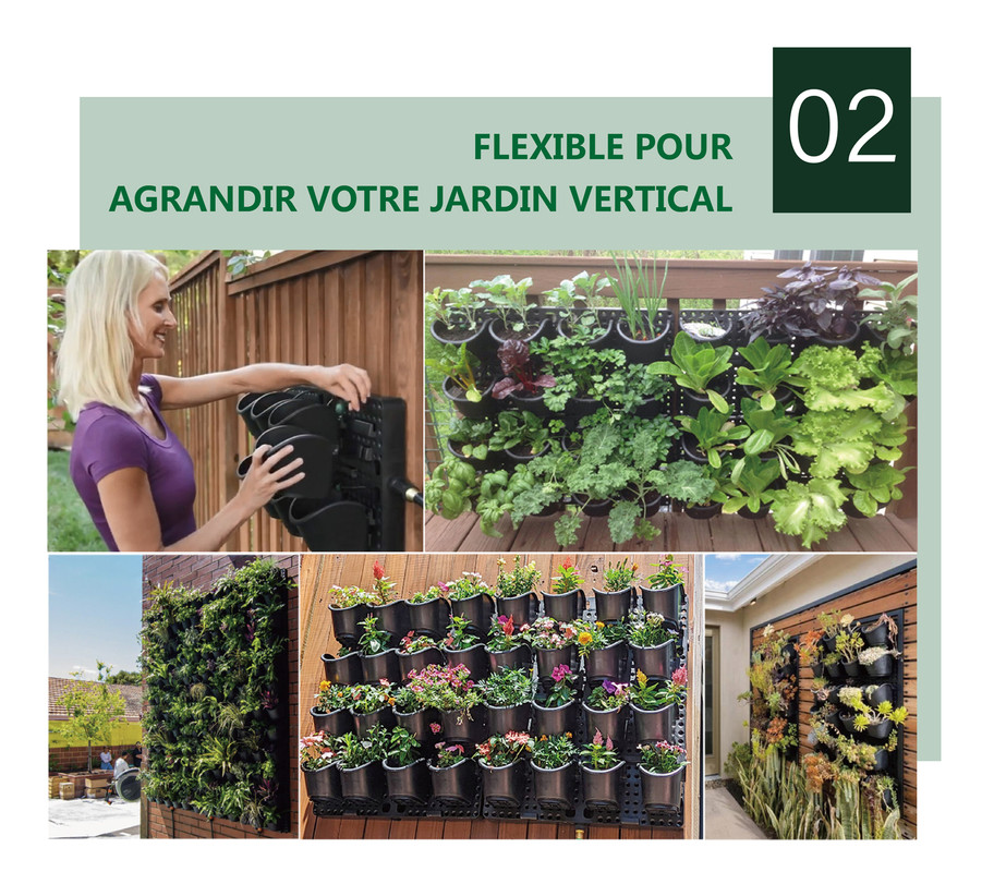 JARDINIÈRE VERTICALE Brevetée, Mur Vert Suspendu Extensible Avec Système De Micro Goutteur Intégré - Pot De Fleurs, Pot De Fleurs D'extérieur 100% Plastique Recyclé Sans BPA Noir -Outsunny Eda Magasin AAHKMJXYDAFdJAOAIMEbOAchaYtjpIZUujpRpTo0CnZOZXIaTzLMCLf5W13 83VR2AsPjvNfOu Tn4skc0zOWiT