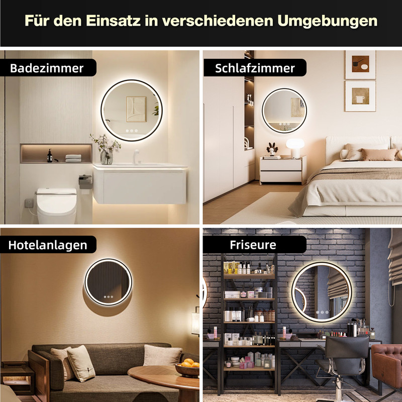 Scénarios d'utilisation du miroir LED
