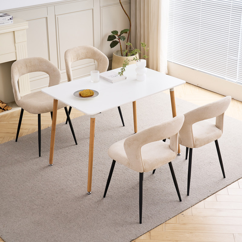 Conjunto de mesa rectangular y 4 sillas