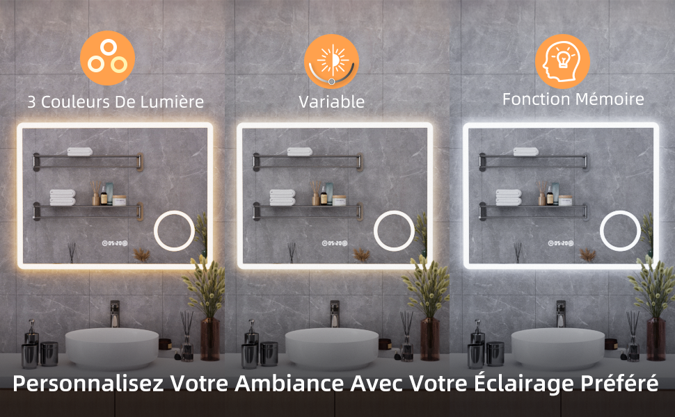 Miroir avec arrêt automatique économie énergie