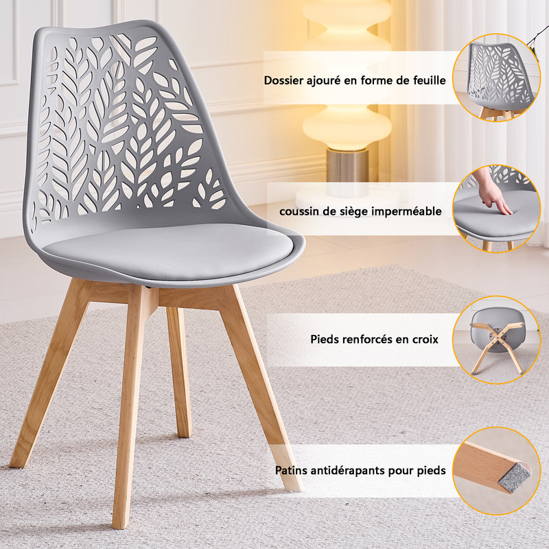 Silla diseño moderno - patas y tapones antideslizantes