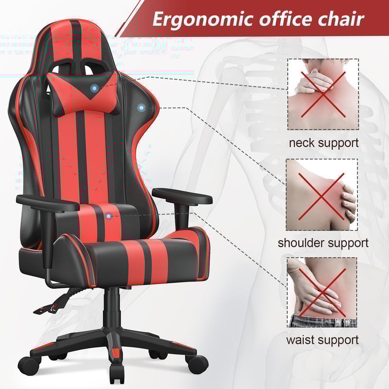 Bigzzia Sedia Da Gioco, Ergonomica, Per Computer, Con Cuscino Lombare E Poggiatesta Regolabile In Altezza, Per Adulti, Ragazze, Ragazzi, Versione Aggiornata (Nero E Rosso) -Armonia Casa AAHKMJXYDAFdJAOAIMEbOAchaYtjpIZUujpRpTo0CnZOZYd2mQyFdvOODUU0BT8jaIBa8UcWmkFTF2ORHJacI60q