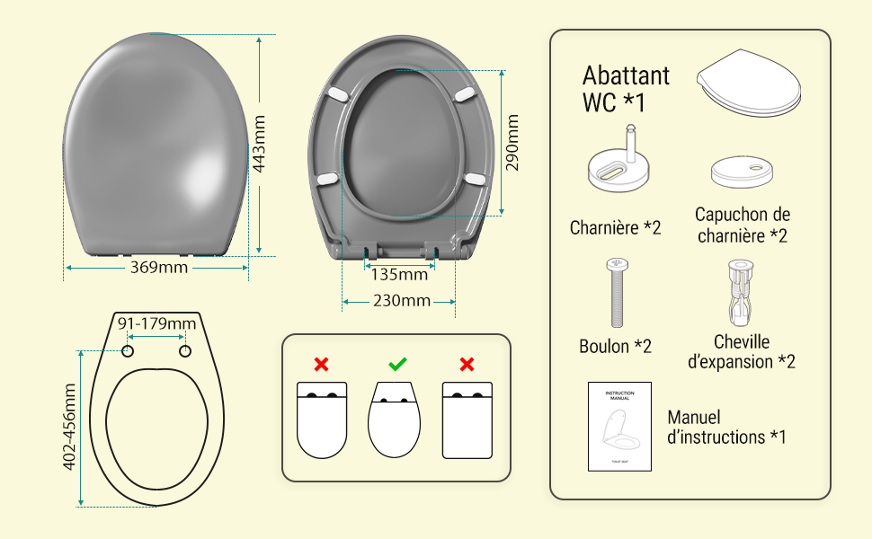 abattant wc clipsable